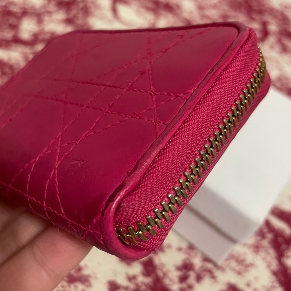 Dior Pink Quilted Leather Card/Coin Case - Picture 4 of 12